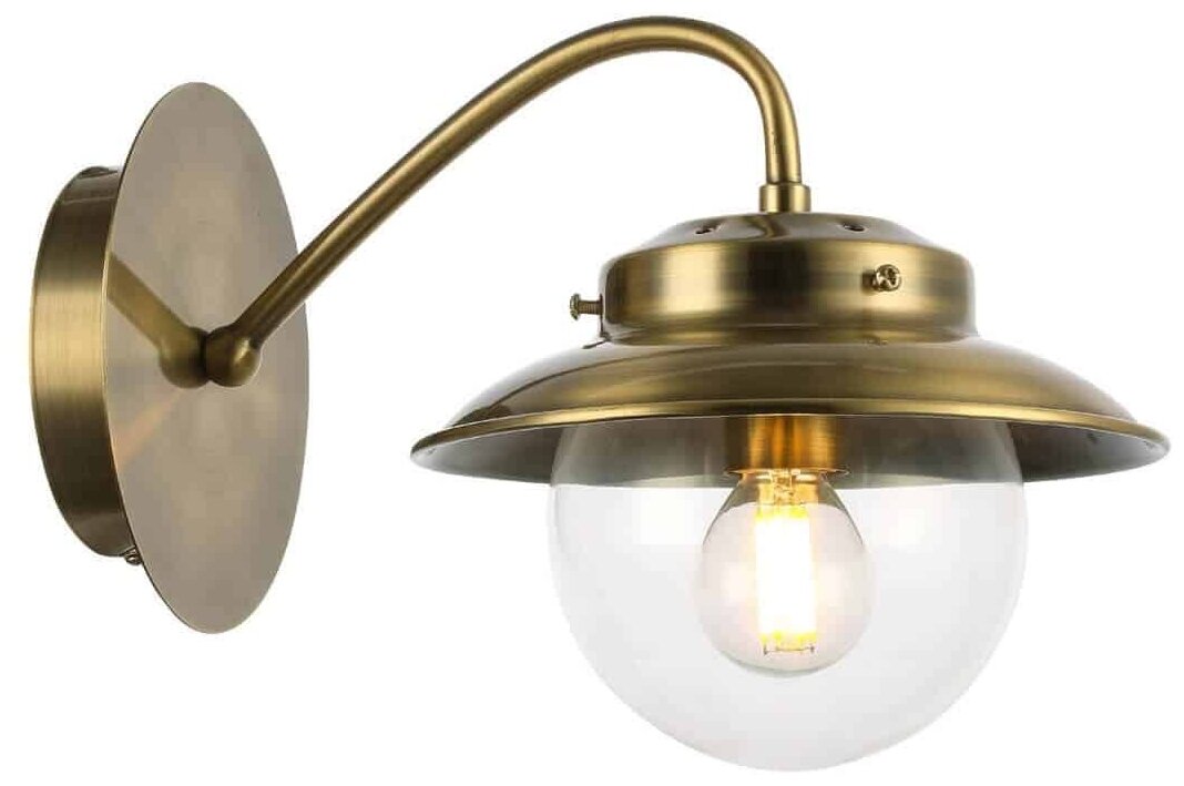 Настенный светильник Evoluce Garonni SLE110101-01, E14, 40 Вт, кол-во ламп: 1 шт, цвет арматуры: бронзовый, цвет плафона: бесцветный