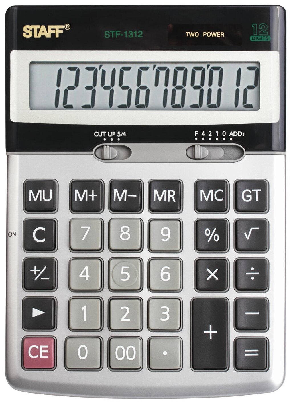 Staff Калькулятор настольный металлический "STF-1312", 12 разрядов