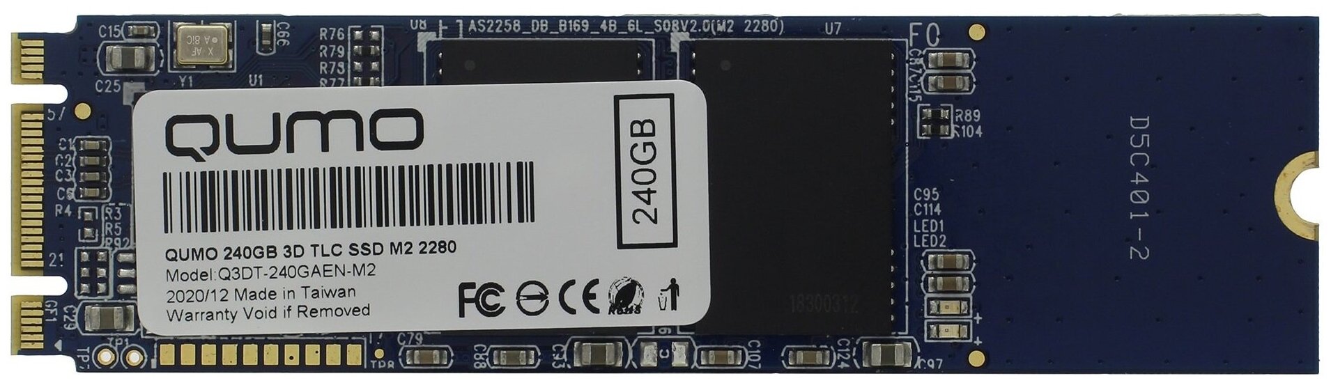 Накопитель SSD M.2 QUMO 2280 Novation 240GB SATA-III 3D TLC OEM (Q3DT-240GAEN-M2)