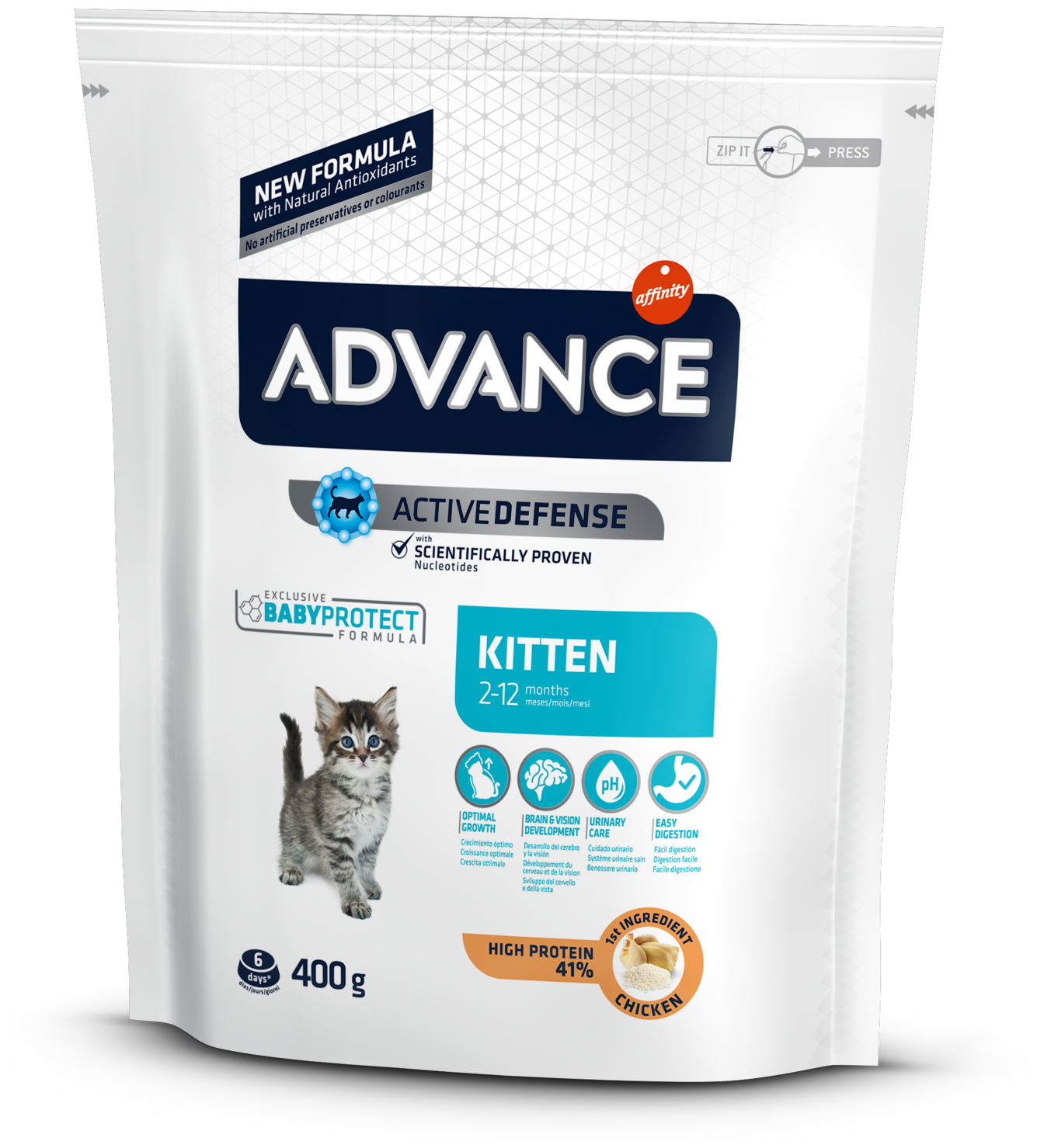 Корм Advance Baby Protect Kitten Chicken для котят с 2 до 12 месяцев, с курицей, 400 г - фотография № 1