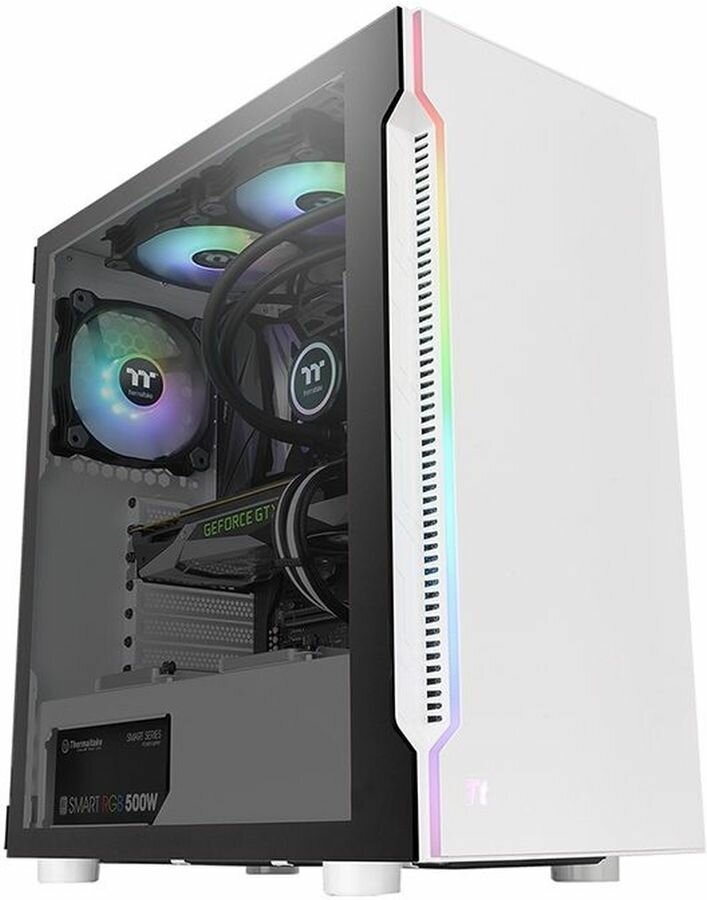 Корпус ATX Thermaltake H200 TG Snow RGB, Midi-Tower, без БП, белый ca-1m3-00m6wn-00