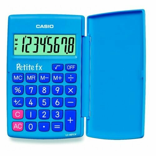 Калькулятор Casio LC-401LV-BU-W-A-EP, 8-разрядный, голубой