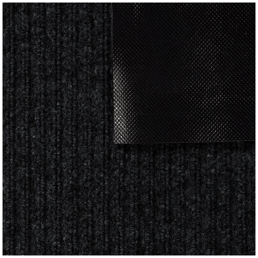 Коврик VORTEX, 50х80 см, чёрный влаговпитывающий, ребристый, полиэстер, ПВХ - фотография № 5