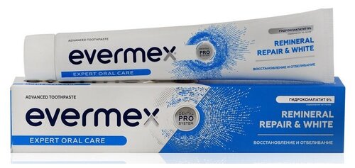 Зубная паста Evermex Remineral Repair & White, 75 мл, 75 г