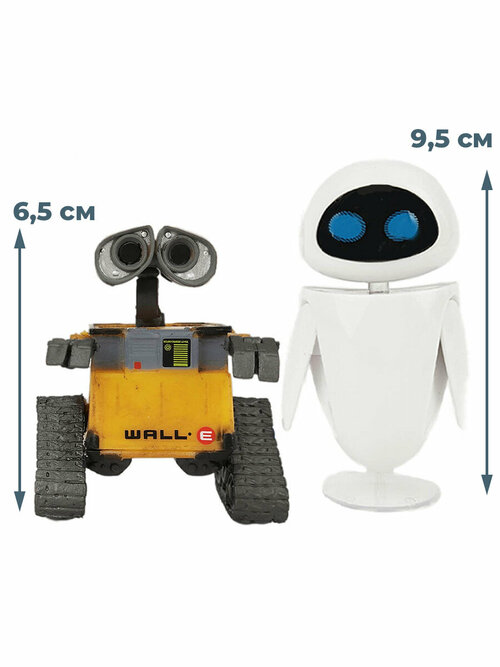 Фигурки роботы валл-и и ЕВА WALL-E 2 в 1 (подвижные, 6,5 и 9,5 см)