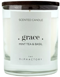 Свеча Ambientair The Olphactory Black Grace Mint Tea & Basil Мята и базилик (VV401MTBTO) белый