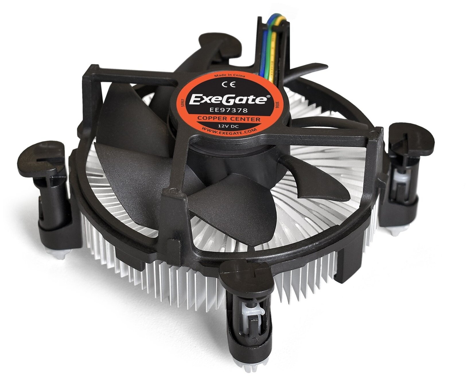 Exegate EX283278RUS Кулер ExeGate EE97378, Al + Copper, S1150/1151/1155/1156, TDP 95W, Hydro bearing, 4pin, 23.5db, BOX - фото №1