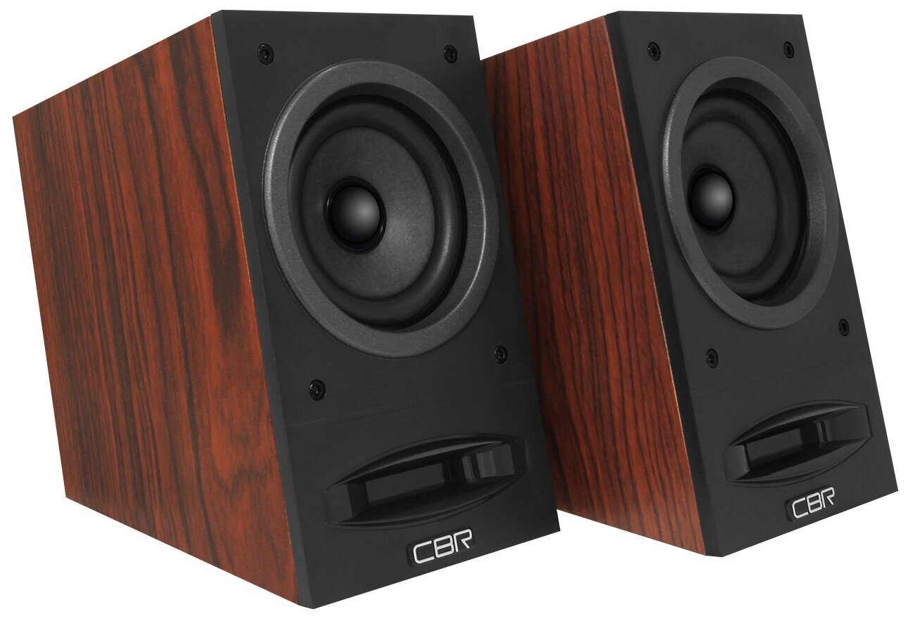 Cbr CMS 590 Brown, Акустическая система 2.0, питание USB, 2х5 Вт 10 Вт RMS , материал корпуса MDF, 3.5 мм линейный стереовход, регул. громк., выход на наушники, длина кабеля 1,5 м, цвет коричневый