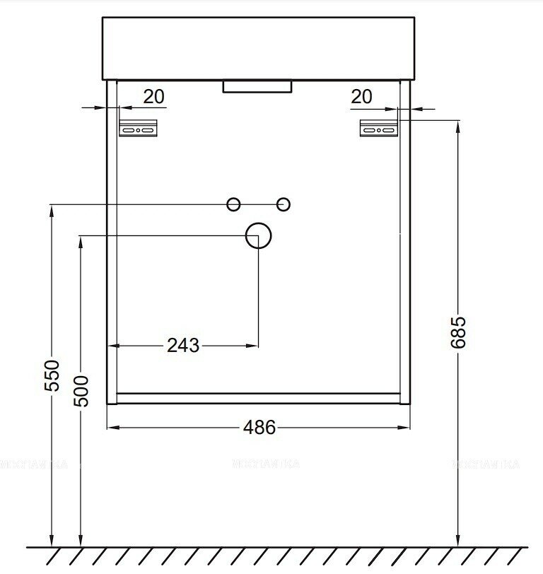 Тумба с раковиной Jacob Delafon Tolbiac 50 см EB1378-E75 дуб давос натуральный - фото №4