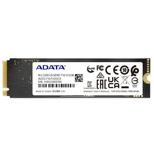 Твердотельный накопитель ADATA 512 ГБ M.2 ALEG-710-512GCS накопитель ssd m 2 a data 1tb legend 960 max pcie 4 0 x4 3d nand aleg 960m 1tcs