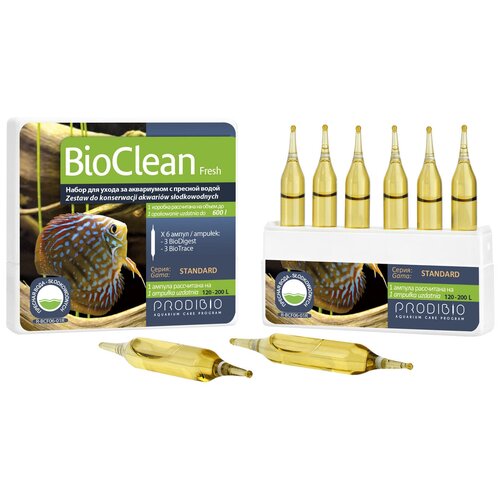 start up nano набор средств bio digest stop ammo 4шт в блистере Prodibio BioClean Fresh средство для профилактики и очищения аквариумной воды, 6 шт., 10 мл, 32 г