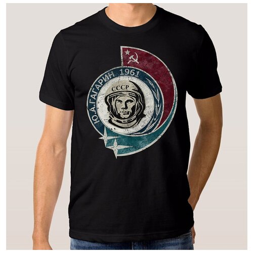 фото Футболка dream shirts юрий гагарин 1961 мужская l черная