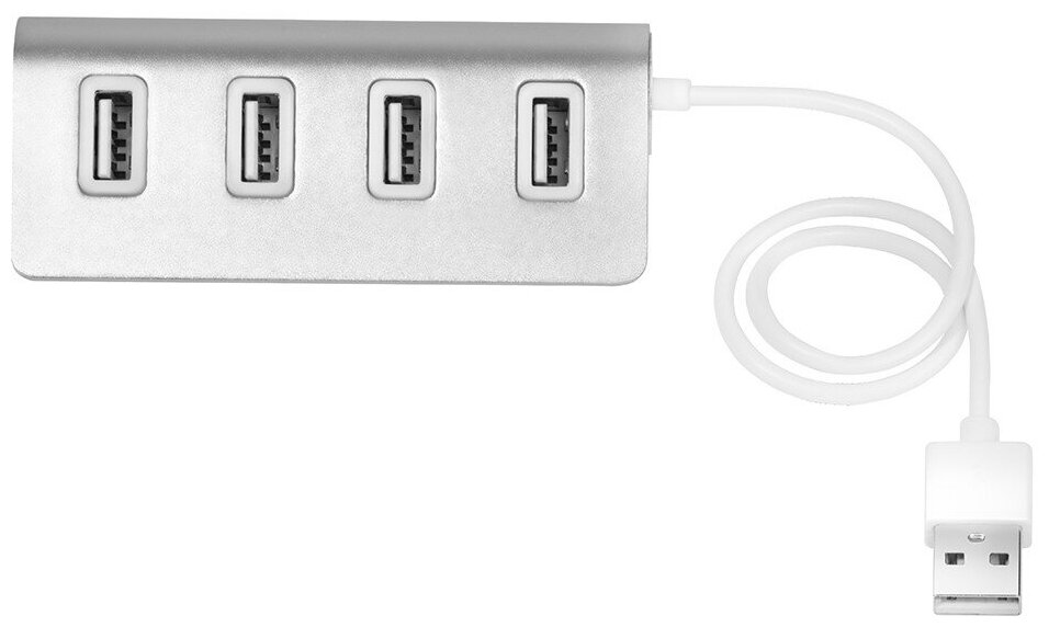 Greenconnect USB 2.0 Разветвитель GCR-UH224S на 4 порта 0,2m , silver