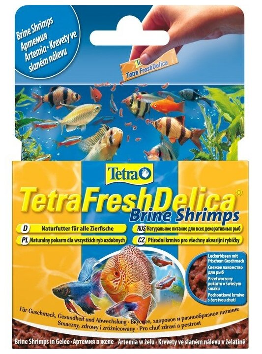 Корм для аквариумных рыб Tetra FreshDelica Brine Shrimps 48 г (желе креветки) - фотография № 3