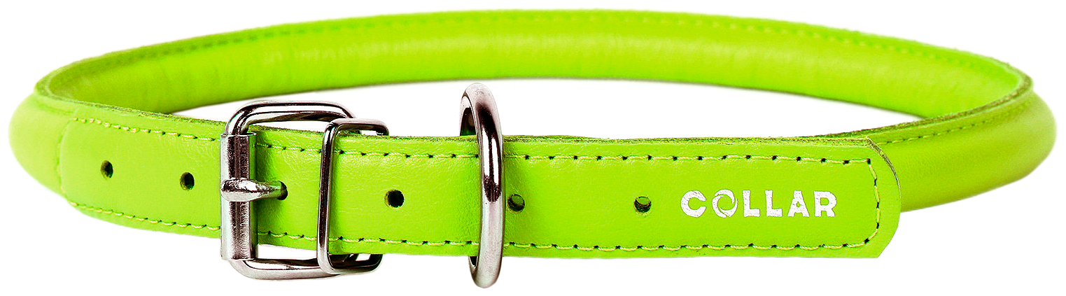 Collar ошейник кожаный Waudog Glamour круглый (25-33 см., Черный) - фото №1