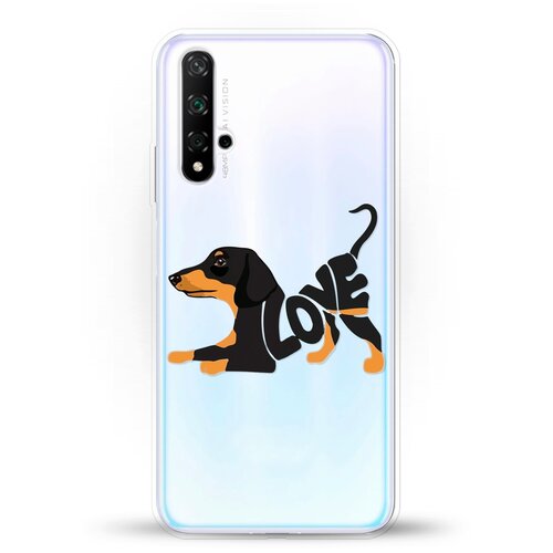 фото Силиконовый чехол такса love на huawei nova 5t andy & paul