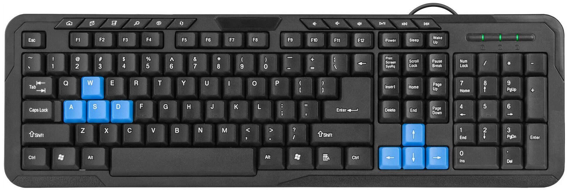 Проводная клавиатура Defender #1 HM-430 RU,черный,мультимедийная