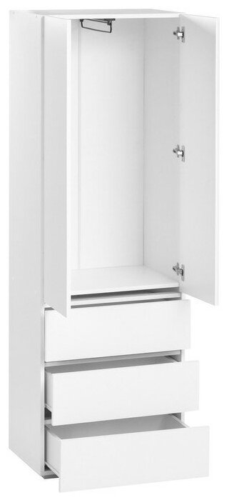 Шкаф 2х створчатый кеос с 3мя ящиками, 600х400х1800, Белый - фотография № 3