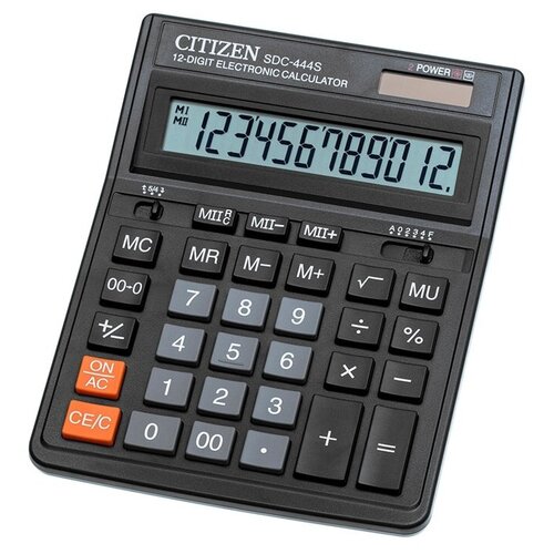 Калькулятор бухгалтерский CITIZEN SDC-444S черный