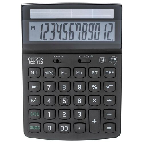 Калькулятор бухгалтерский CITIZEN ECC-310 черный
