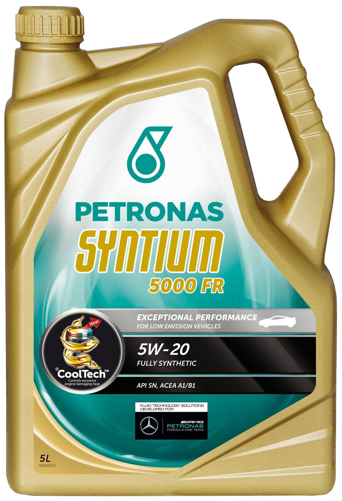 Моторное масло PETRONAS SYNTIUM 5000 FR 5W20 5 литров 70265M12EU Синтетическое API SN ACEA A1 B1 Ford WSS M2C948B WSS M2C948E