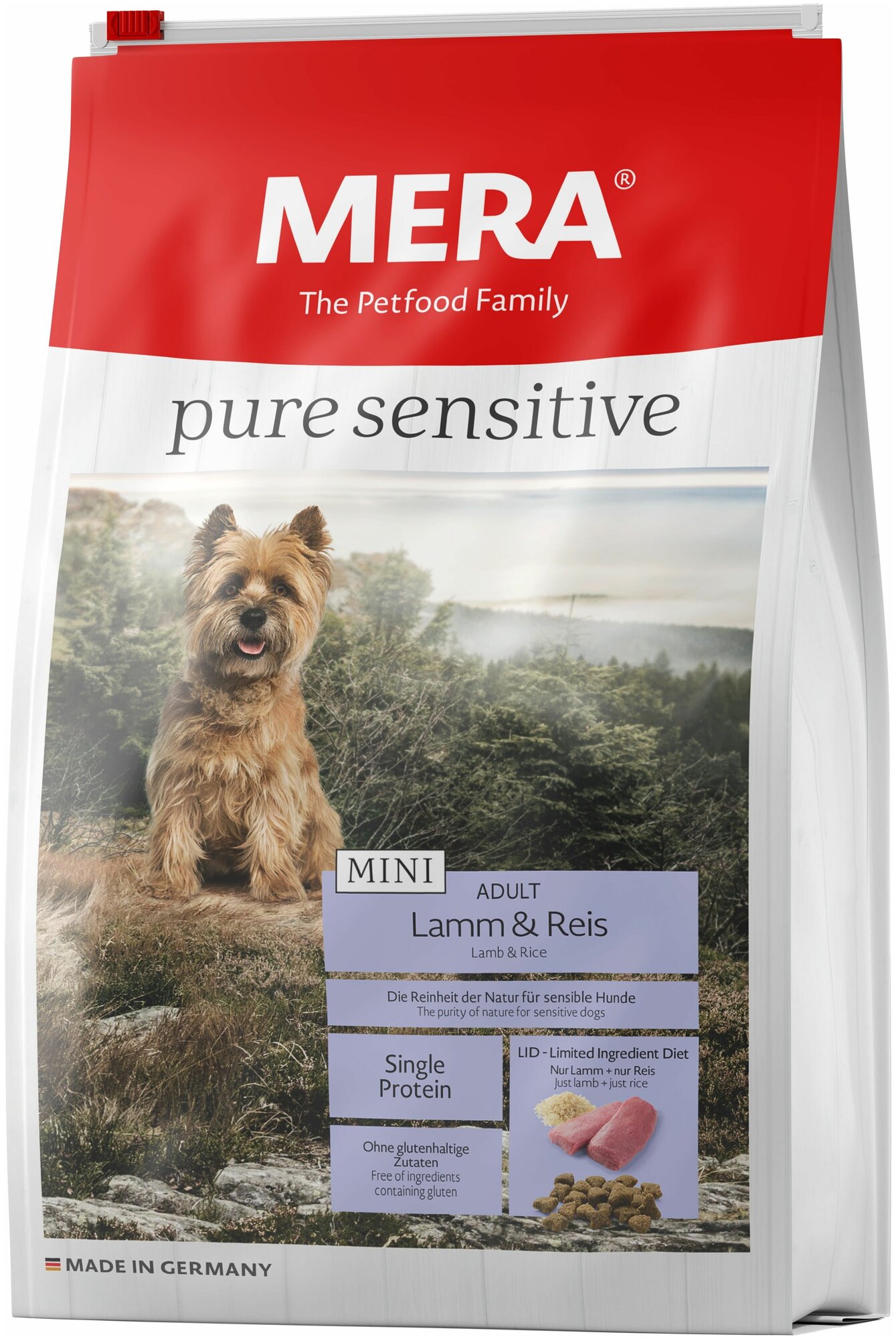 Сухой корм для взрослых собак Mera Pure Sensitive Mini с ягненком и рисом 4 кг