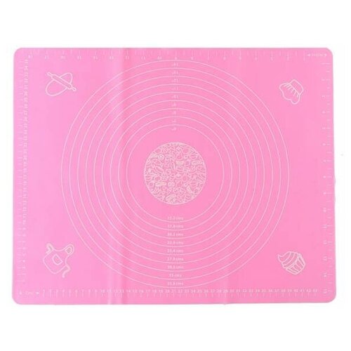 Коврик силикон для раскатки теста 70 х 70 см розовый