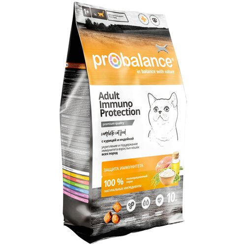 Корм для кошек ProBalance Adult Immuno Protection Корм сухой для кошек с курицей и индейкой, 400 гр
