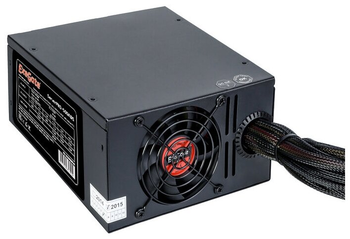 Блок питания ATX Exegate EX235029RUS 500W, APFC, 2х8cm fan, 20+4pin/(4+4)pin, PCI-E, 9xSATA - фото №1