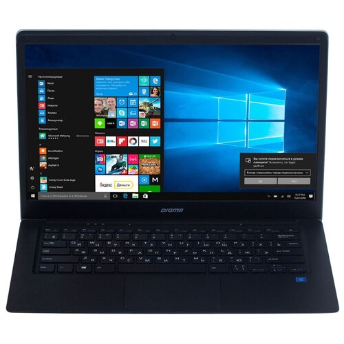 141 Ноутбук DIGMA EVE 1402 1366x768 Intel Atom x5 Z8350 144 ГГц RAM 4 ГБ SSD 32 ГБ Intel HD Graphics 400 Windows 10 Home ET4014EW 1050000₽