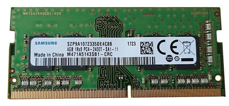 Оперативная память Samsung 4 ГБ DDR4 2400 МГц SODIMM CL17 M471A5143SB1-CRC
