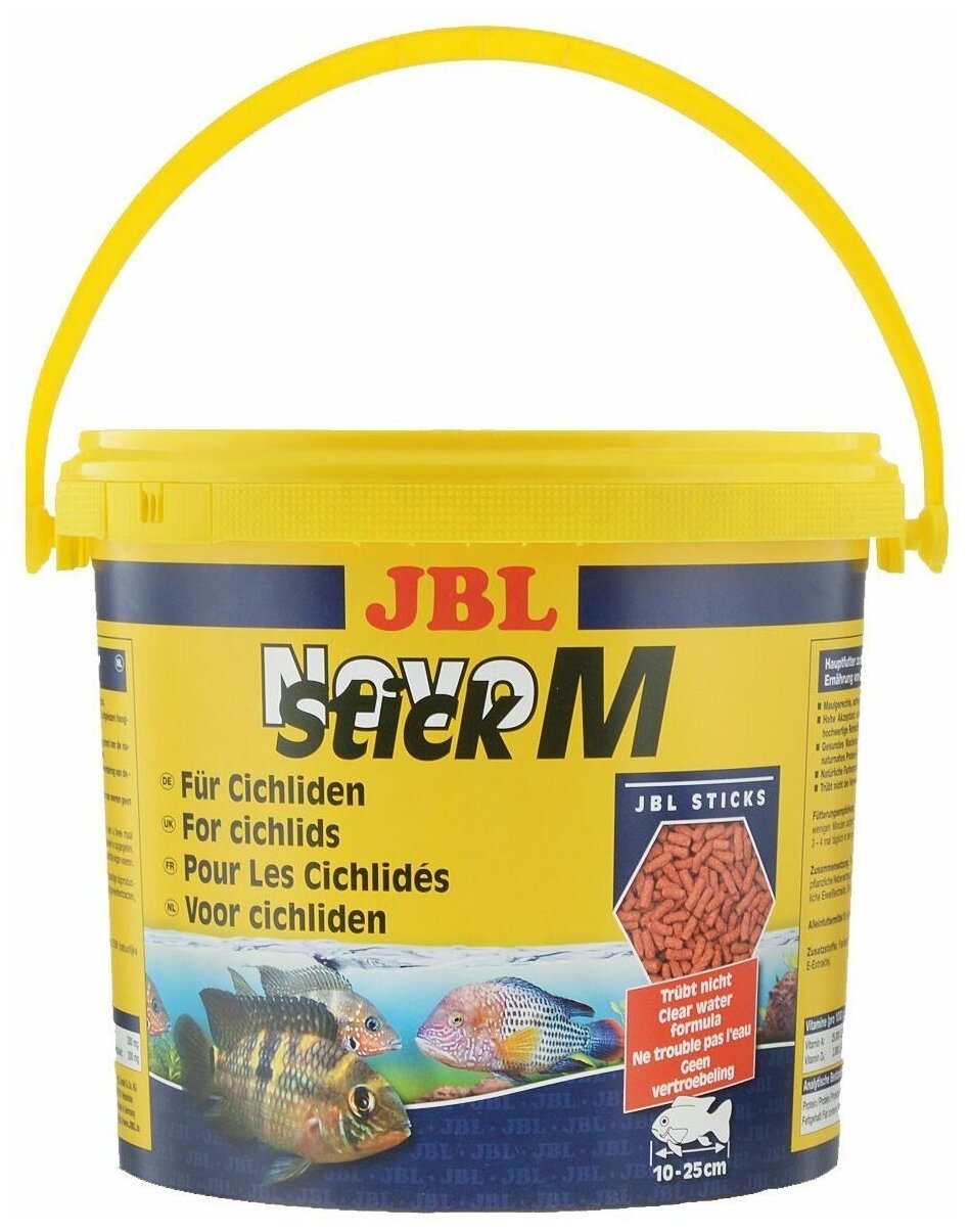 JBL NovoStick M - Основной корм в форме палочек для хищных цихлид 282.3029100 5,5 л (2530 г)