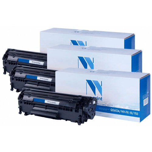 Комплект картриджей для лазерного принтера NVP NV-Q2612A/FX10/703-SET3 картридж printlight q2612a canon 703 fx10 для hp