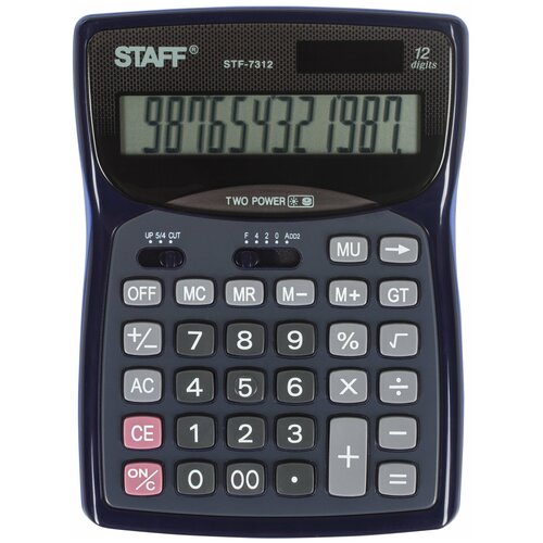 Калькулятор бухгалтерский STAFF STF-7312 синий