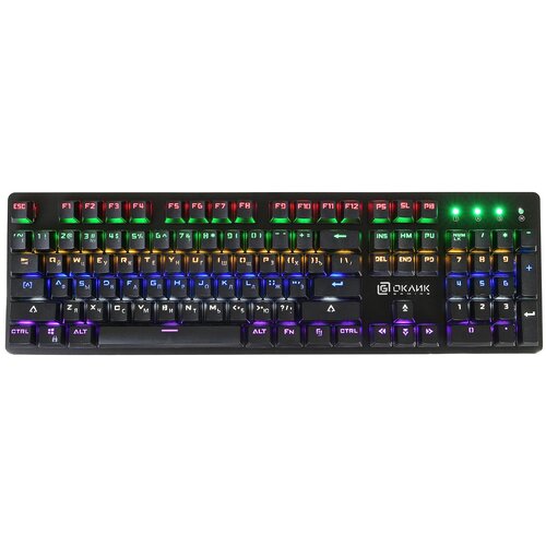 Клавиатура OKLICK 990G Rage Blue Switch, черный клавиатура oklick 990g механическая черный usb gamer