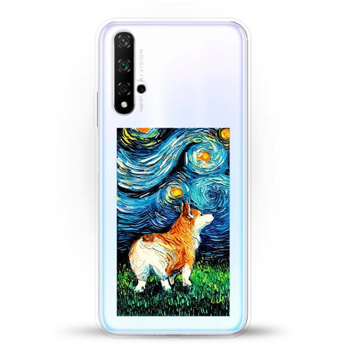 фото Силиконовый чехол корги ван гога на huawei nova 5t andy & paul