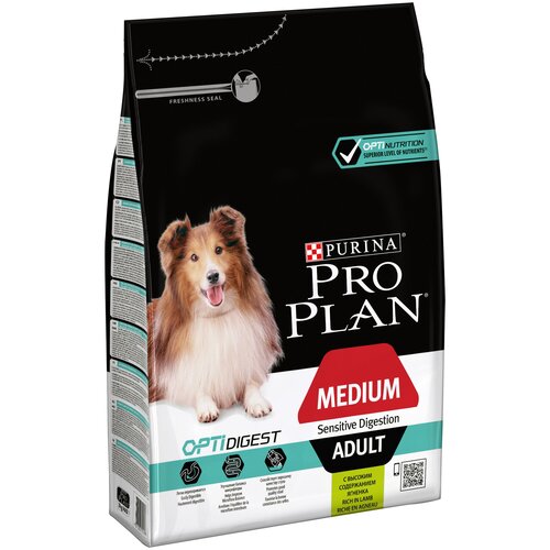Сухой корм для собак Pro Plan при чувствительном пищеварении, ягненок 1 уп. х 2 шт. х 3 кг (для средних пород) сухой корм для собак pro plan acti protect при чувствительном пищеварении ягненок 1 уп х 10 кг