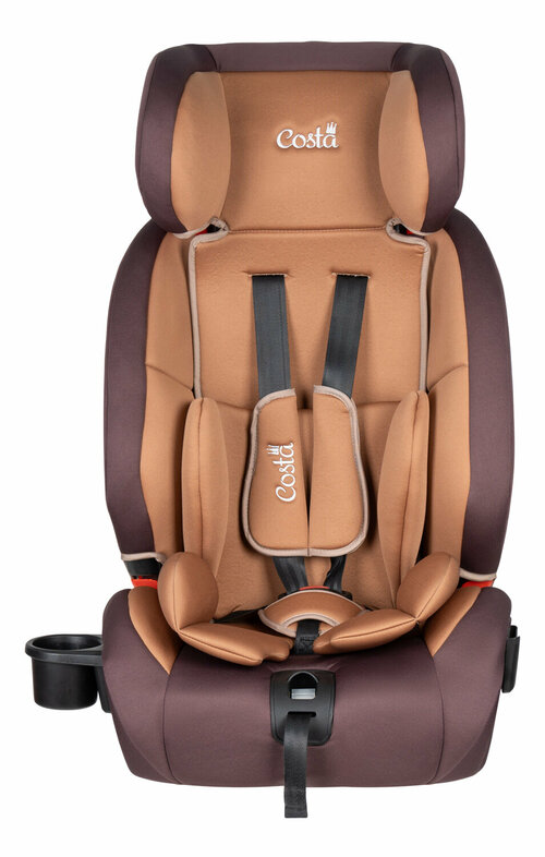 Автокресло детское Costa HD-02, крепление ISOFIX, группа 1/2/3, от 9 месяцев до 12 лет, от 9 до 36 кг, цвет кофейный