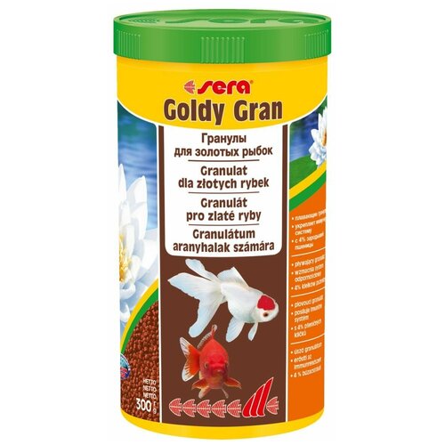 Сухой корм для рыб Sera Goldy Gran в гранулах, 1 л, 300 г гранулированный легкоусвояемый корм для золотых рыбок goldy gran 100мл