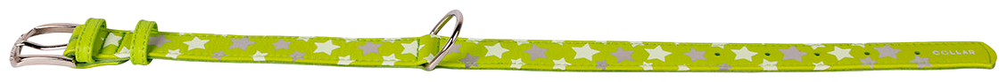 Ошейник WAUDOG Glamour "Звездочка" для собак кожаный с QR паспортом, светящийся/светоотражающий, Ш 20 мм, Дл 30-39 см салатовый - фотография № 3