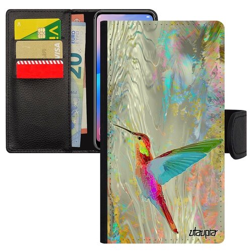 фото Чехол книжка на мобильный apple iphone 7, "колибри" рисунок полет utaupia