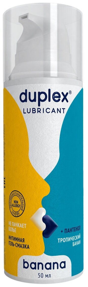 Лубрикант смазка интимная + пантенол, Duplex, "Аромат банана", 50 мл.