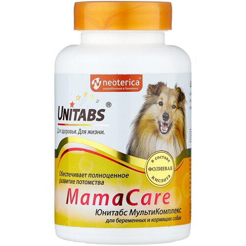 витамины unitabs мамаcare c b9 для беременных собак 100 таб Кормовая добавка Unitabs MamaCare для беременных и кормящих собак , 100 таб.