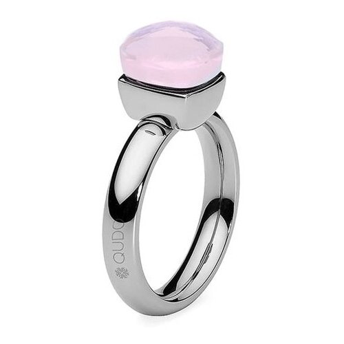 Кольцо Qudo, кристалл, размер 16.5, серебряный, розовый