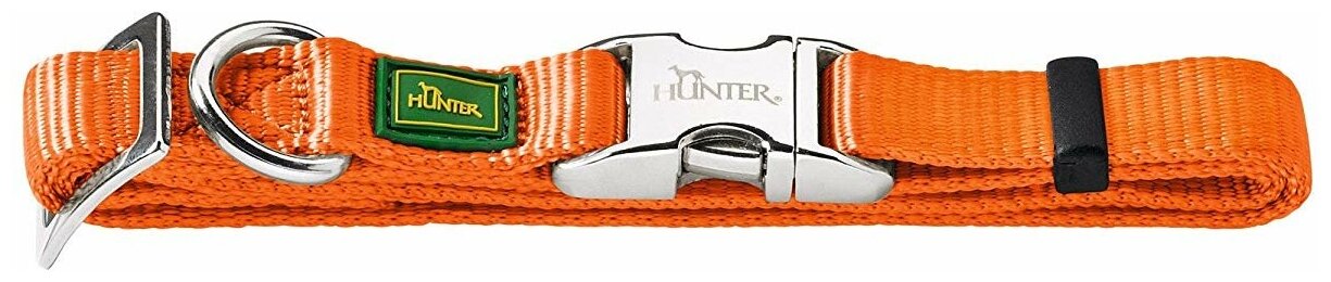 Ошейник для собак нейлон с металлической застежкой оранжевый 40 – 55 см Hunter ALU-Strong (1 шт)