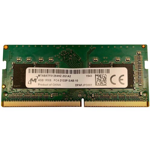 Оперативная память Micron 4 ГБ DDR4 2133 МГц SODIMM CL15 оперативная память patriot memory sl 4 гб ddr4 2133 мгц sodimm cl15 psd44g213381s