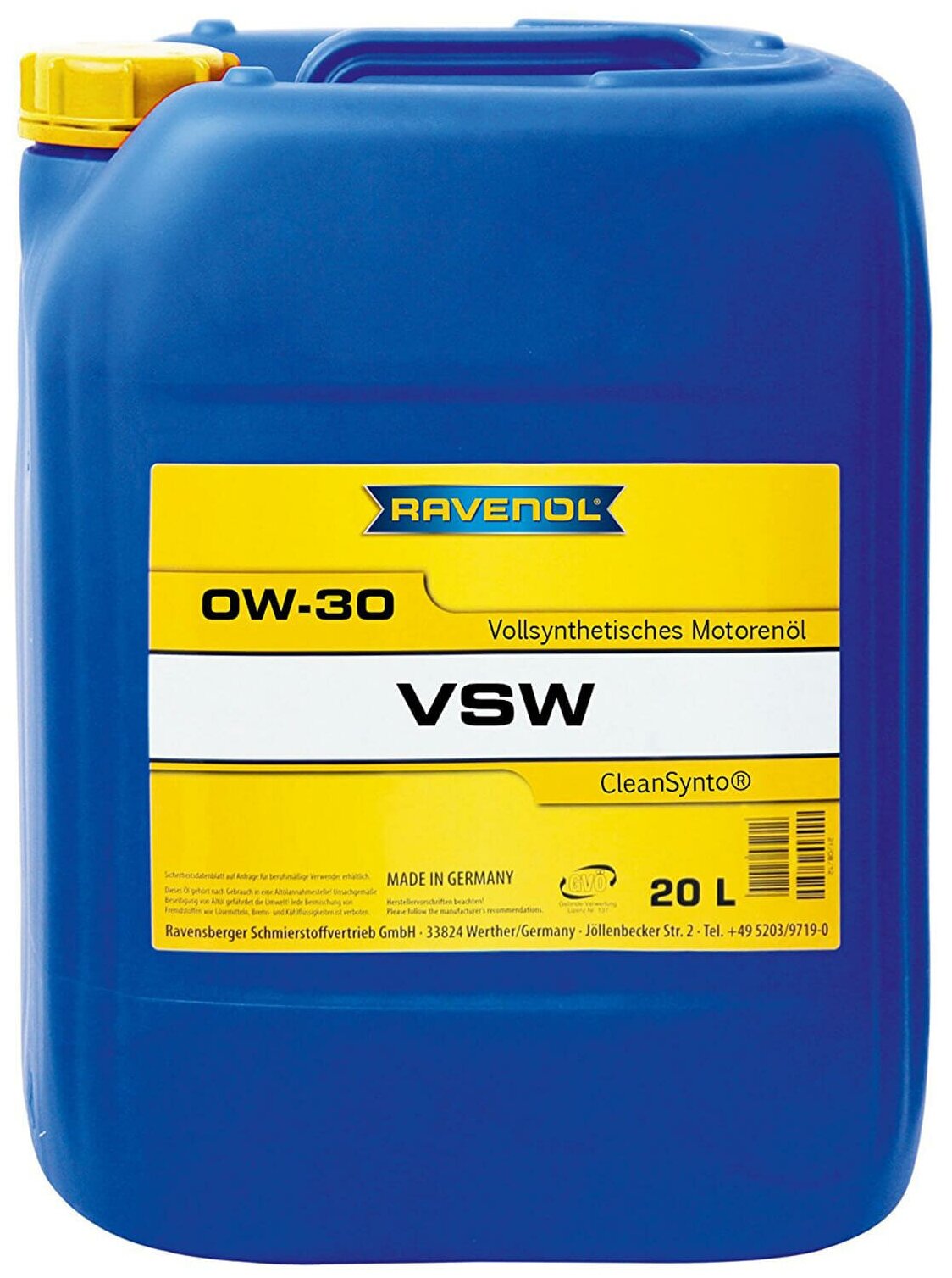RAVENOL 1111106-020-01-999 Моторное масло VSW SAE 0W-30 (20л)