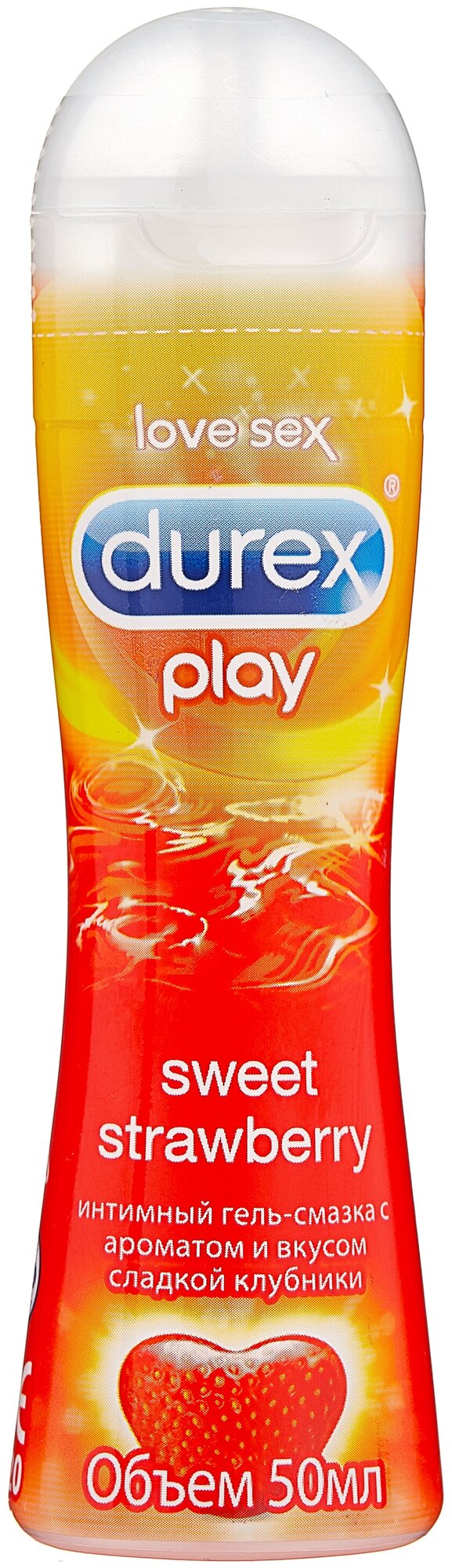 Гель-смазка Durex Play Sweet Strawberry c ароматом и вкусом сладкой клубники, 50 мл