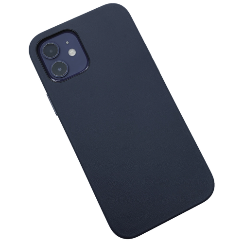 фото "кожаный чехол k-doo для apple iphone 12 mini (экокожа), темно-синий"