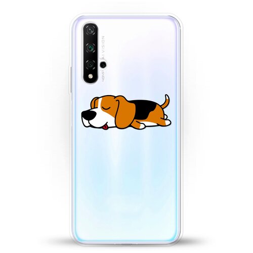 фото Силиконовый чехол уставший бигль на huawei nova 5t andy & paul